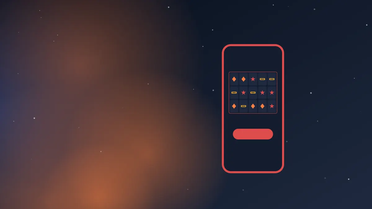 Illustration of a smartphone showing a stylised game screen
